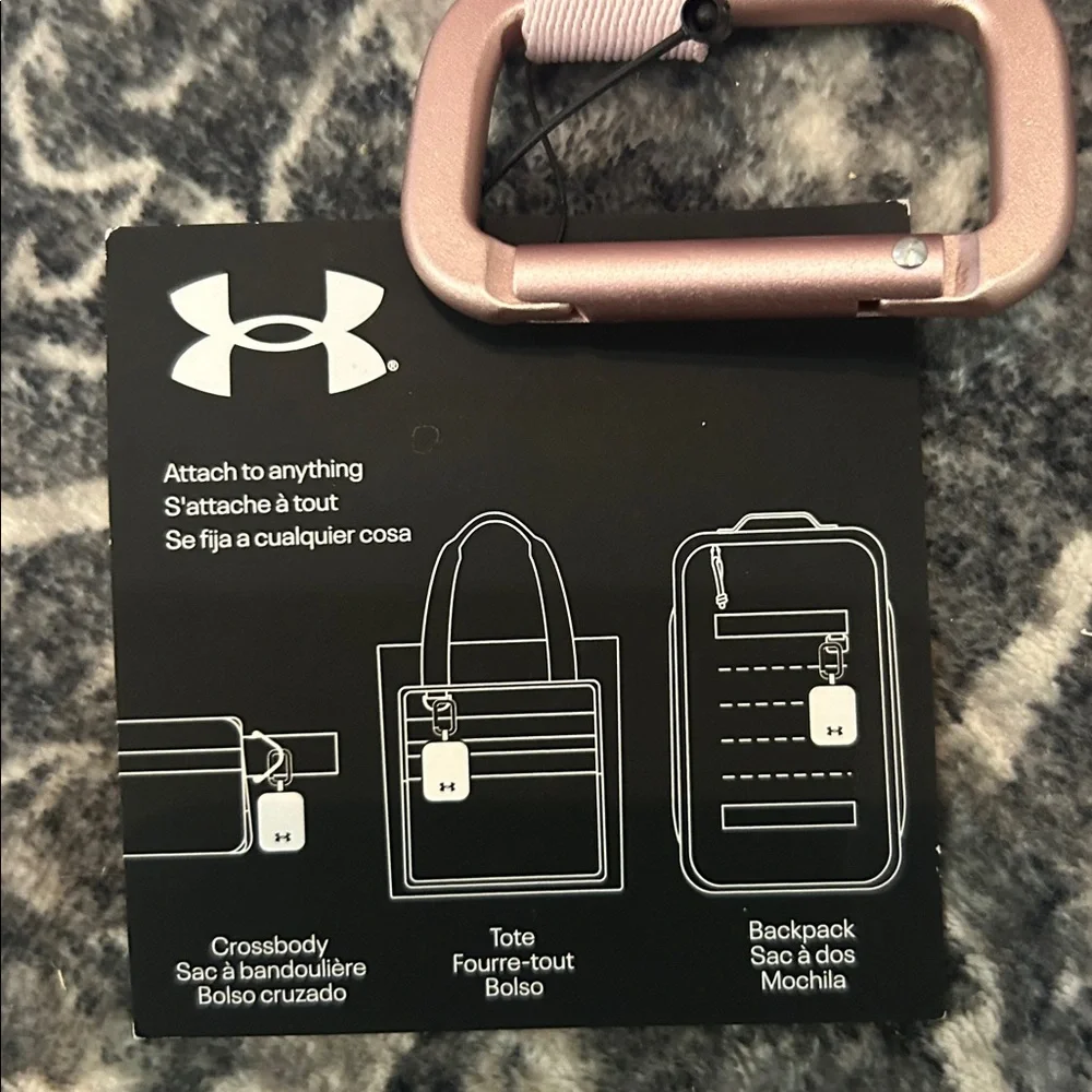 Under Armour Light Pink Case with Pink Logo and Carabiner